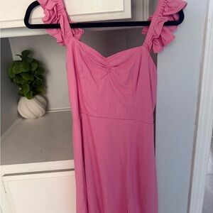 Pink Ruffle Strap Dress